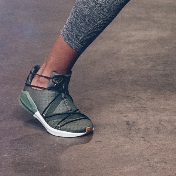 womens olive green puma sneakers